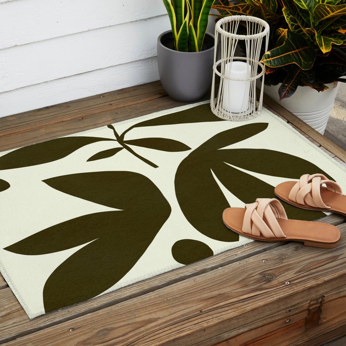 Abstract-botanical 25 Outdoor Rug Gallery Image 2