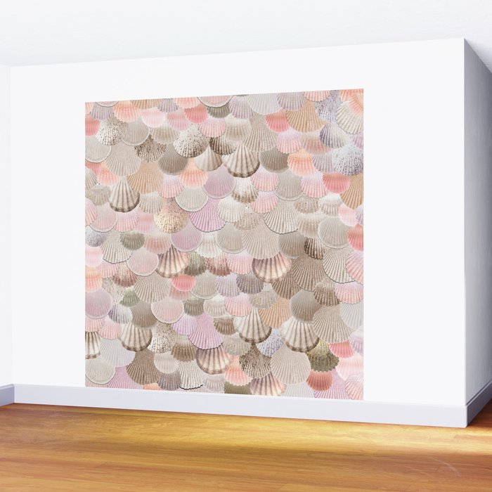 MERMAID SHELLS - CORAL ROSEGOLD Wall Mural Gallery Image 2