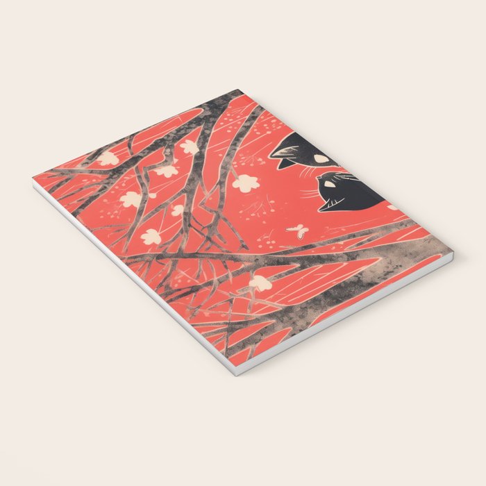 Forest Blossom Black Cat Pair Notebook Gallery Image 3