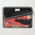 Forest Blossom Black Cat Pair Laptop Sleeve Gallery Image 2