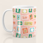 Vintage christmas postage stamp sticker pattern Coffee Mug Gallery Image 3