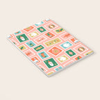 Vintage christmas postage stamp sticker pattern Notebook Gallery Image 3
