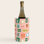 Vintage christmas postage stamp sticker pattern Wine Chiller Gallery Image 2
