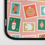 Vintage christmas postage stamp sticker pattern Laptop Sleeve Gallery Image 3