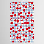 Red Cherries & Baby Blue Gingham Tablecloth Gallery Image 2