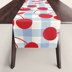 Red Cherries & Baby Blue Gingham Table Runner Gallery Image 1