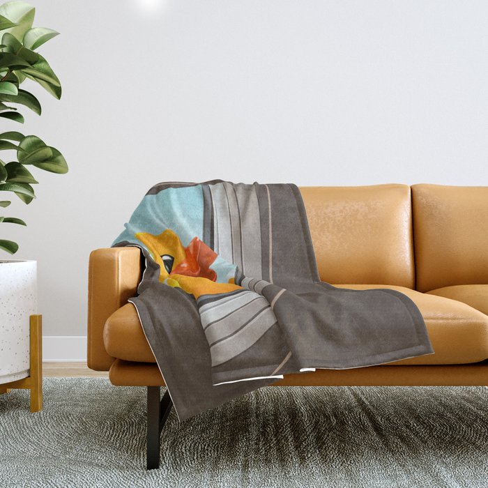 Hello! Yellow Duck Throw Blanket Gallery Image 1
