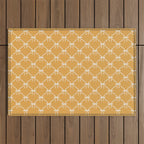 Bows & Ribbons Pattern XIX Peach Orange Outdoor Rug Gallery Image 1