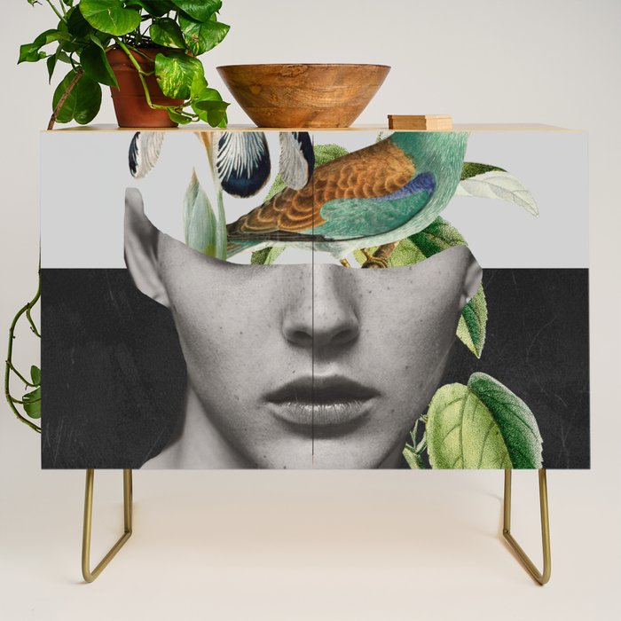 collage art / bird 2 Credenza Gallery Image 1