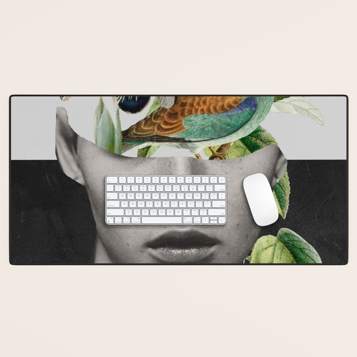 collage art / bird 2 Desk Mat Gallery Image 1