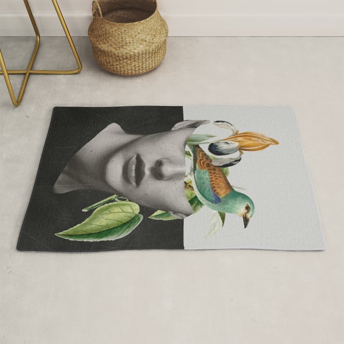 collage art / bird 2 Rug Gallery Image 1