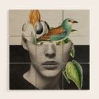 collage art / bird 2 Wood Wall Art Gallery Image 1