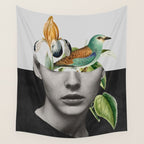 collage art / bird 2 Wall Tapestry Gallery Image 4