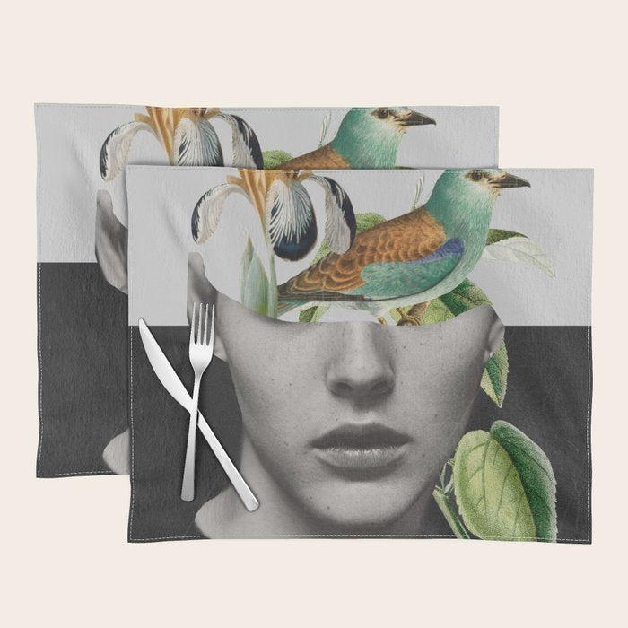 collage art / bird 2 Placemat Gallery Image 1