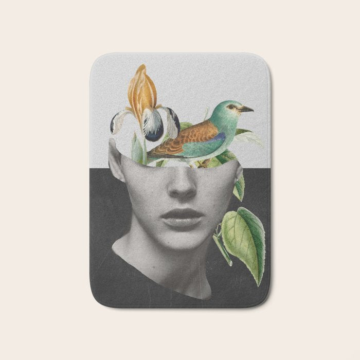 collage art / bird 2 Bath Mat Gallery Image 1
