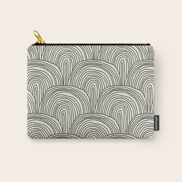 Boho Rainbows in Black and White Carry All Pouch Gallery Image 1