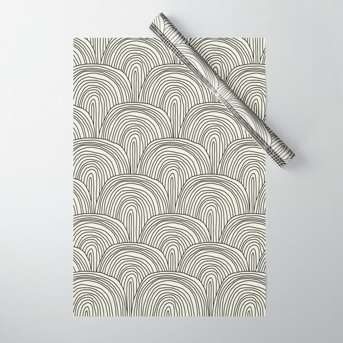 Boho Rainbows in Black and White Wrapping Paper Gallery Image 1