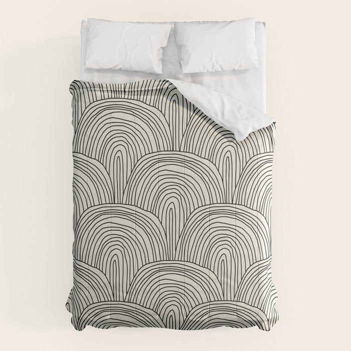 Boho Rainbows in Black and White Comforter Gallery Image 6