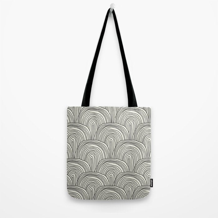 Boho Rainbows in Black and White Tote Bag Gallery Image 2