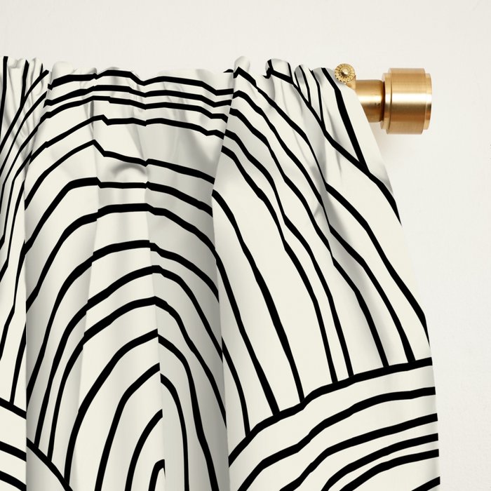 Boho Rainbows in Black and White Window Curtain Gallery Image 2