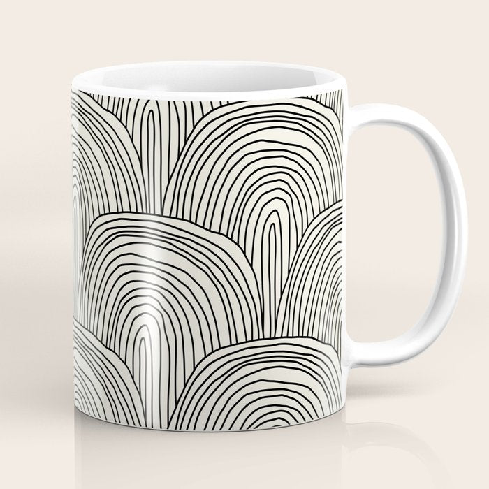 Boho Rainbows in Black and White Coffee Mug Gallery Image 1
