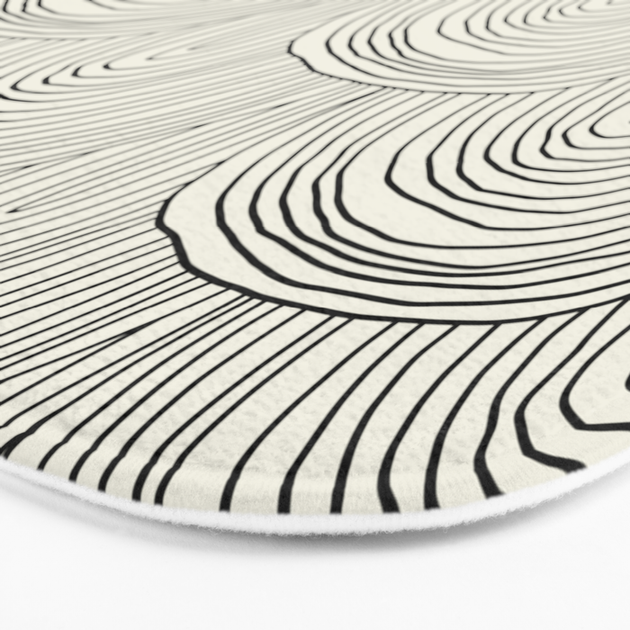Boho Rainbows in Black and White Bath Mat Gallery Image 3