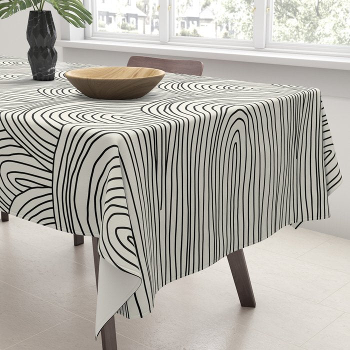 Boho Rainbows in Black and White Tablecloth Gallery Image 3