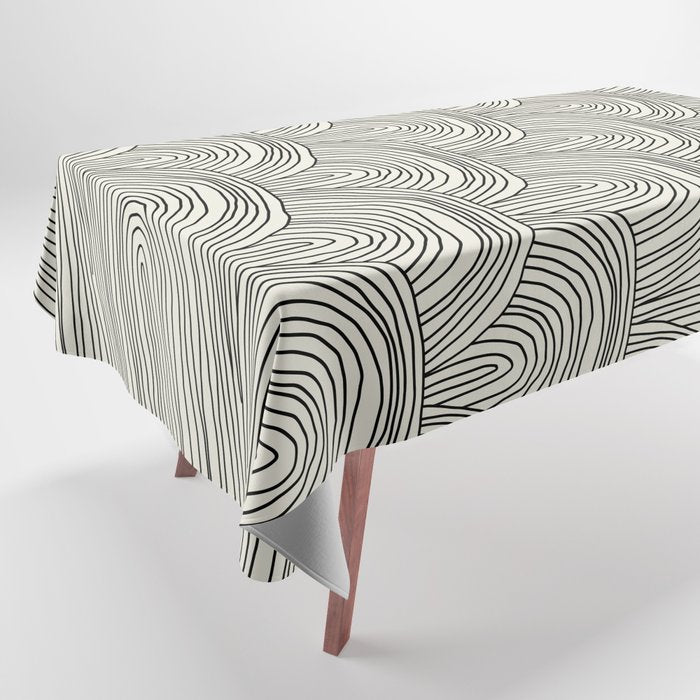 Boho Rainbows in Black and White Tablecloth Gallery Image 1