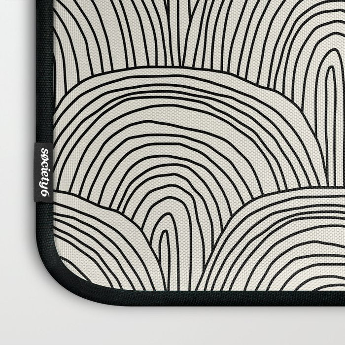 Boho Rainbows in Black and White Laptop Sleeve Gallery Image 3