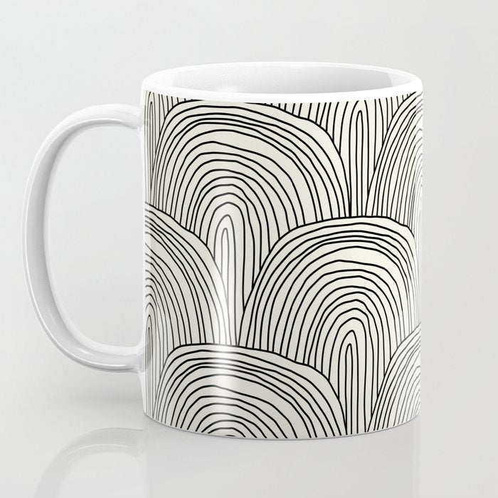 Boho Rainbows in Black and White Coffee Mug Gallery Image 3