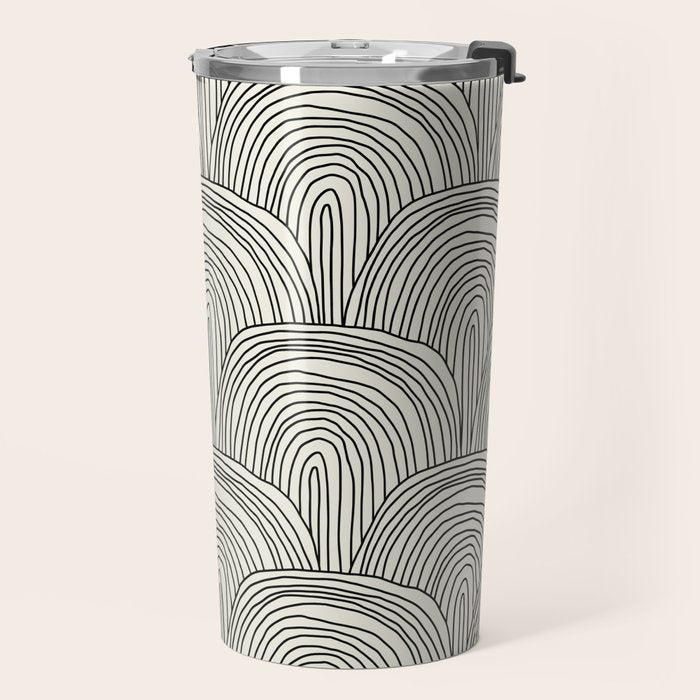 Boho Rainbows in Black and White Travel Mug Gallery Image 2