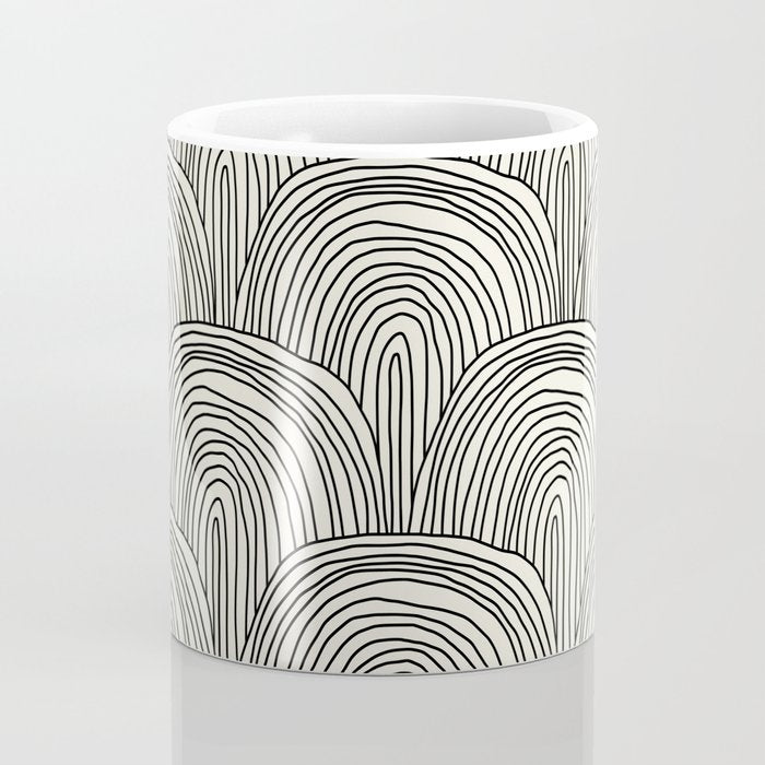 Boho Rainbows in Black and White Coffee Mug Gallery Image 4