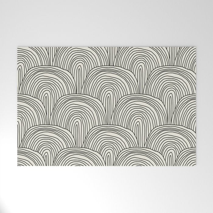 Boho Rainbows in Black and White Welcome Mat Gallery Image 1