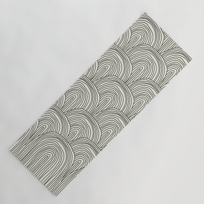 Boho Rainbows in Black and White Yoga Mat Gallery Image 1