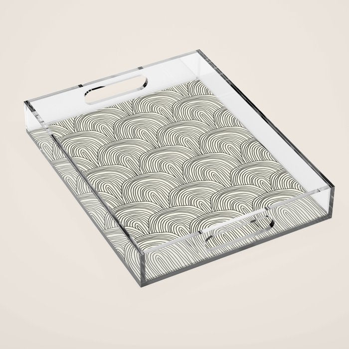 Boho Rainbows in Black and White Acrylic Tray Gallery Image 1