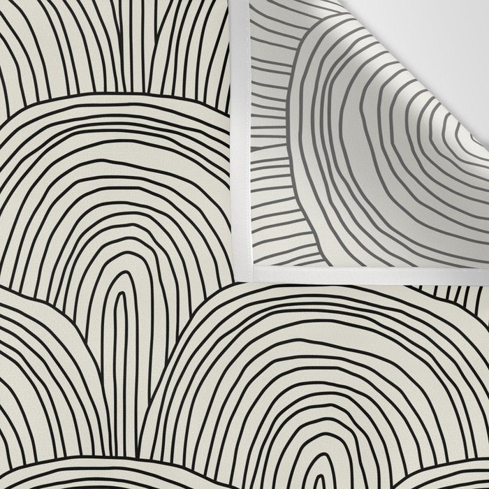 Boho Rainbows in Black and White Wall Tapestry Gallery Image 3