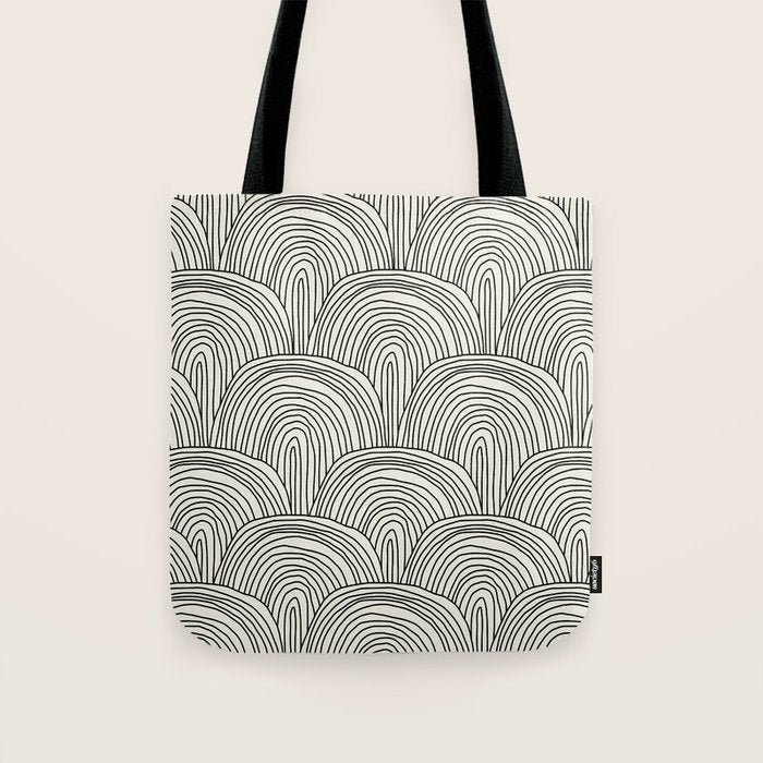 Boho Rainbows in Black and White Tote Bag Gallery Image 1