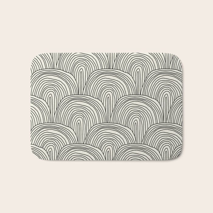 Boho Rainbows in Black and White Bath Mat Gallery Image 1
