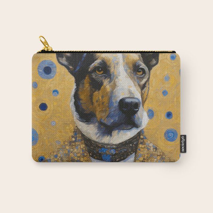 Gustav Klimt Style Distinguished Dog with Gold Medal Carry All Pouch Gallery Image 1