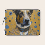 Gustav Klimt Style Distinguished Dog with Gold Medal Laptop Sleeve Gallery Image 1