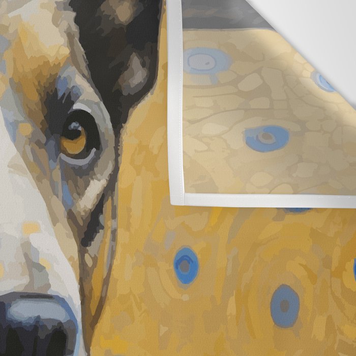 Gustav Klimt Style Distinguished Dog with Gold Medal Wall Tapestry Gallery Image 3