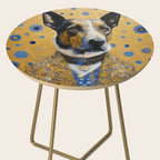 Gustav Klimt Style Distinguished Dog with Gold Medal Side Table Gallery Image 2