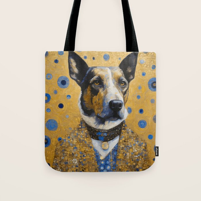 Gustav Klimt Style Distinguished Dog with Gold Medal Tote Bag Gallery Image 1