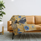 Gustav Klimt Style Distinguished Dog with Gold Medal Throw Blanket Gallery Image 1