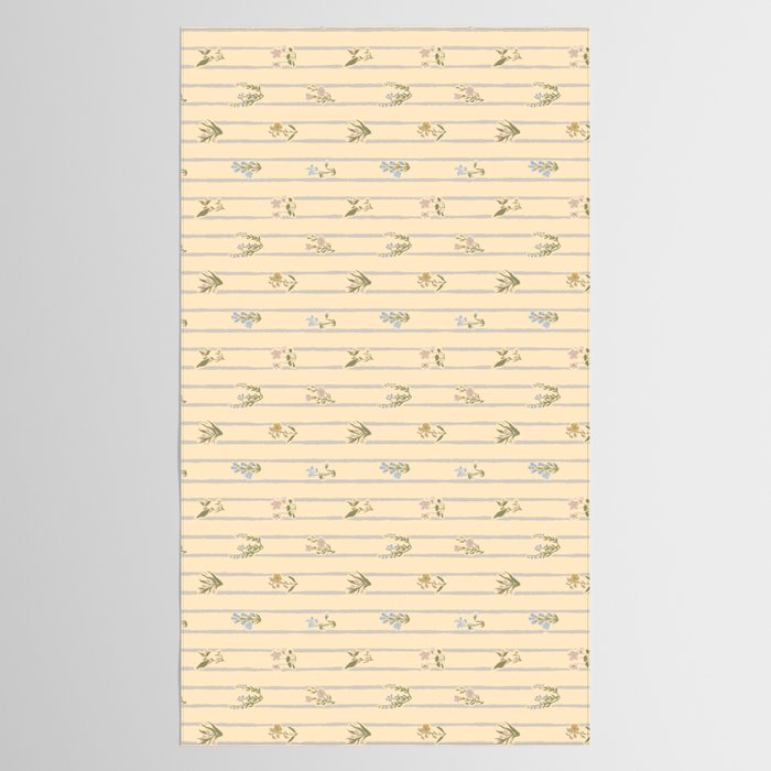 Cozy Cottage Flowers With Stripes Tablecloth Gallery Image 2