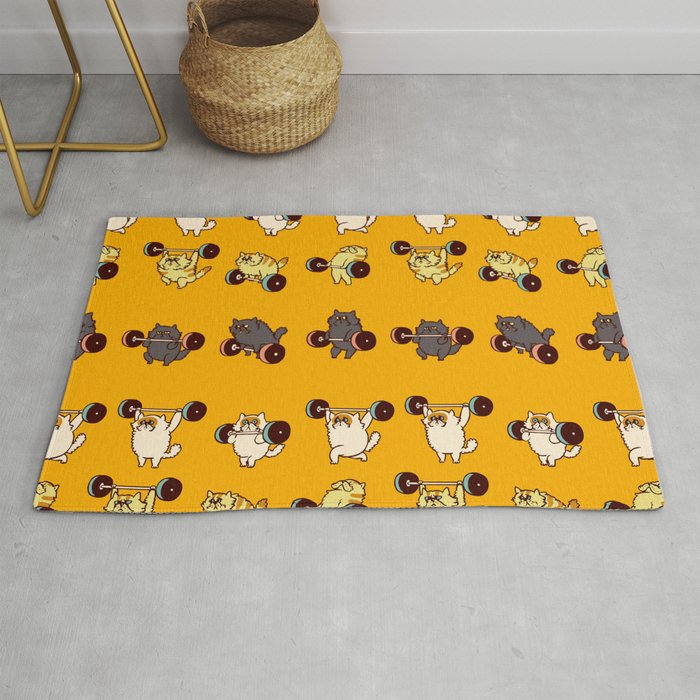 Olympic Lifting Cat Rug Gallery Image 1