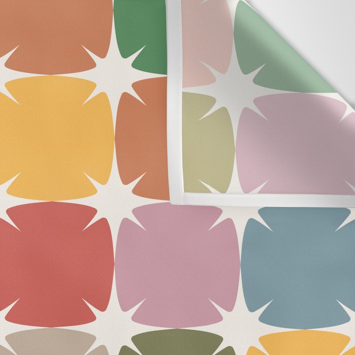 Retro Festive Sparkle Colorful Checker Wall Tapestry Gallery Image 3