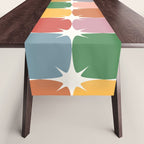 Retro Festive Sparkle Colorful Checker Table Runner Gallery Image 1