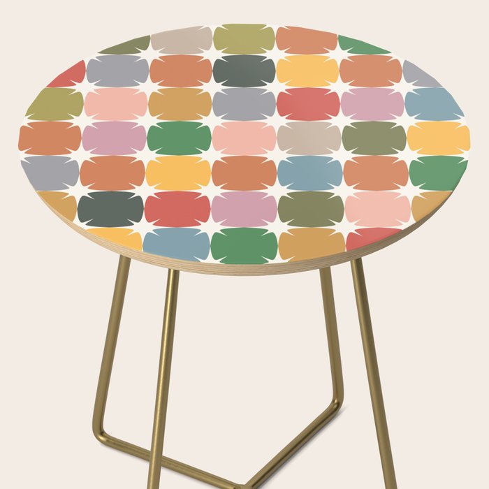 Retro Festive Sparkle Colorful Checker Side Table Gallery Image 2