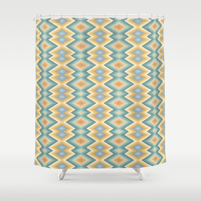 Boho Western Geometric Pattern VI Shower Curtain Gallery Image 1